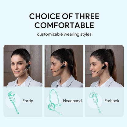 Yealink DECT Wireless Headset WH63,Mono Single Ear Office Headset with Noise Canceling Mic,Work for Computer, Desk Phones,Work with Zoom,RingCentral,Avaya, Teams Certified