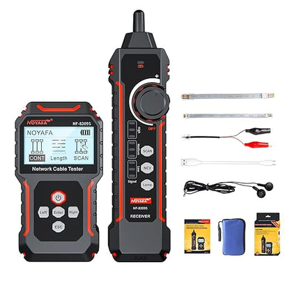 NOYAFA NF-8209S Network Cable Tester, Ethernet Cable Tester with PoE,NCV,Cable Length Test,Port Flashing,Multi-Function Trouble-Free Line Scan Mode,CAT5,CAT6 Line Tracer,LAN Network Cable Tracer Kit