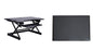 Rocelco 32" Height Adjustable Standing Desk Converter - Sit Stand Computer Workstation Riser - Dual Monitor Retractable Keyboard Tray Gas Spring Assist - Black (R EADRB2)