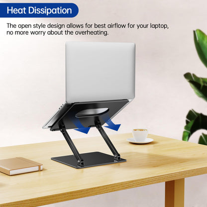 BESIGN LS10 Laptop Stand for Desk, Ergonomic Adjustable Notebook Tablet Stand, Foldable Laptop Riser, Portable Desktop Book Stands, Computer Holder Compatible with 10-14" Laptops, Black