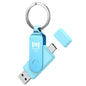 MOSDART 128GB USB C and A 3.2 150MB/s Dual Flash Drive with Keychain, Blue