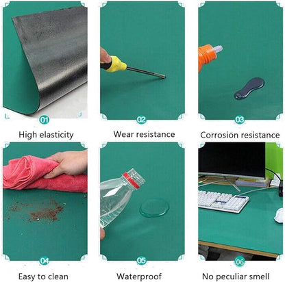 MYOYAY 23.6" x 118" Rubber ESD Soldering Mat Roll 0.08" Thick Anti-Static High Temperature Workbench Mat Electrical Grounding Desk Pad for Workstation Soldering Electronics Circuit Board Repair