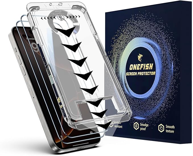 OneFish Screen Protector for iphone 13 Pro Max / 14 Plus, HD Clarity
