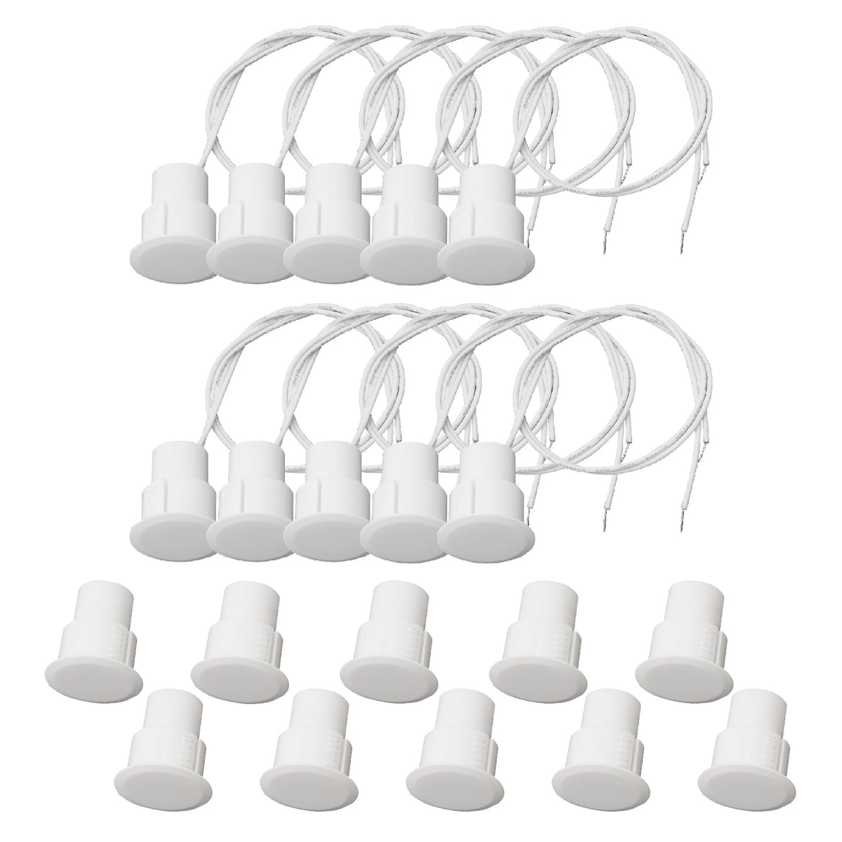 FOCMKEAS 4PCS Recessed Wired Door Contact Sensor, NC, ABS White, RC-33