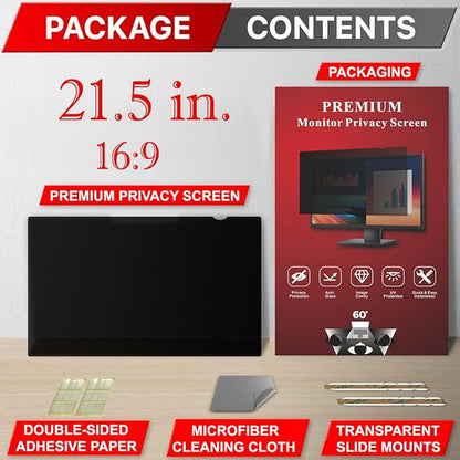 APeiSi 21.5 Inch Privacy Screen Filter for Computer Widescreen 16:9 Monitor - Privacy Shield,Anti-Glare and Anti-Blue light Screen Protector