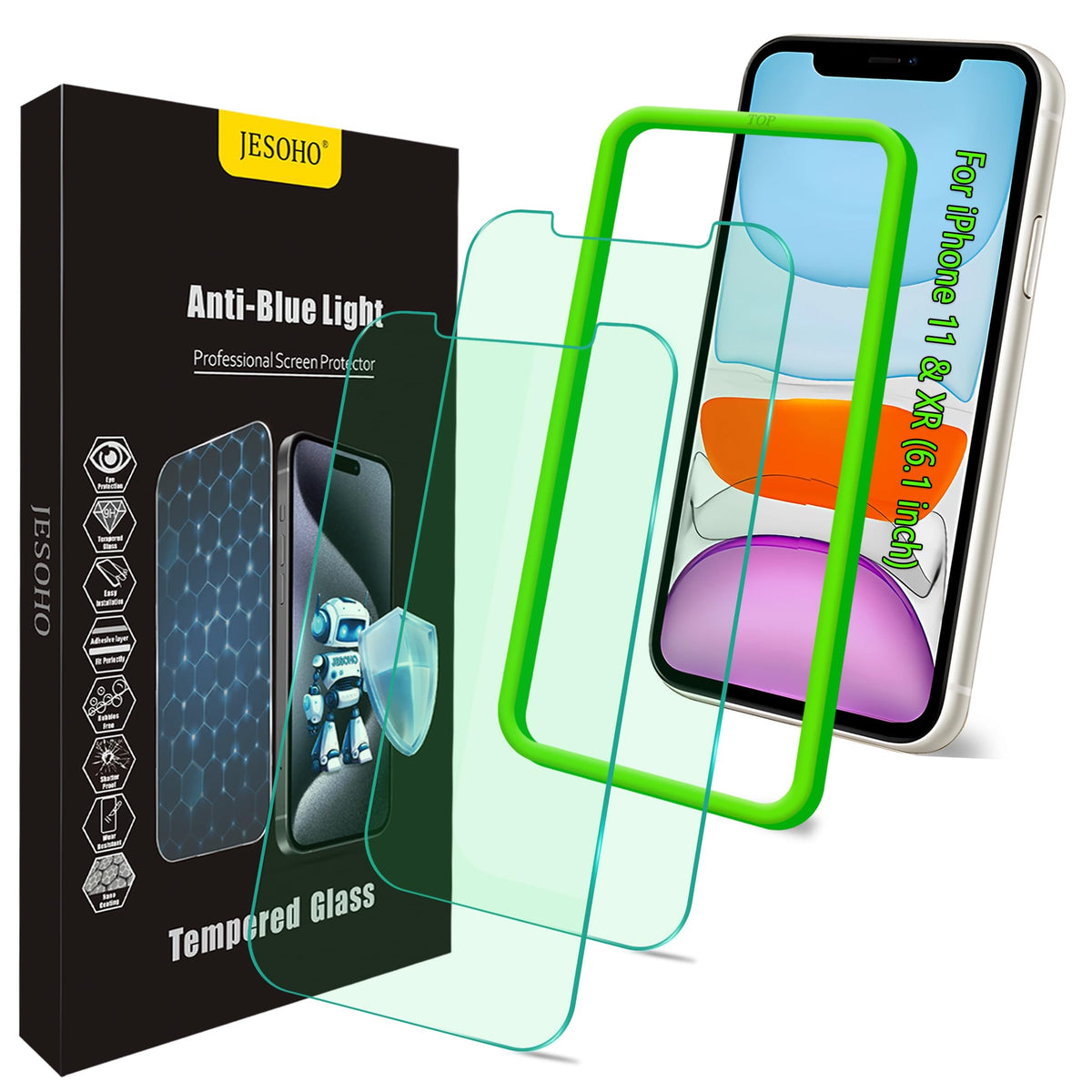 JESOHO for iPhone 14 Pro Blue Light Blocking Screen Protector, 2 Pack