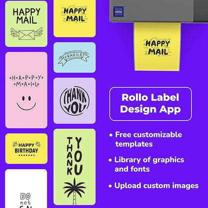 Rollo USB Shipping Label Printer - Commercial Grade 4x6 Thermal Label Printer for Shipping Packages - High Speed Custom Sticker Label Maker for Small Business - Supports Windows & Mac