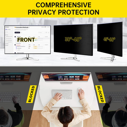 DEJIMAX 27 Inch Computer Privacy Screen for 16:9 Computer Monitor, Anti-Blue Light Monitor Privacy Screen Filter, Anti-UV Computer Shield, Hanging Type