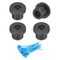 uxcell 4Pcs Cable Cord Grommet, 3/8"(10mm) Rubber Desk Grommets Wire Pass Through Hole Cover with Marked Cable Ties for Home Office Cable Wire Protection, Black