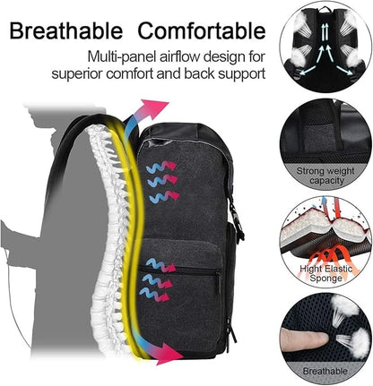 CADeN Camera Backpack Canvas Camera Bag for DSLR/SLR Mirrorless Camera with 15.6 inches Laptop Compartment, Camera Case Compatible for Sony Canon Nikon Cameras and Lens Tripod Waterproof Black
