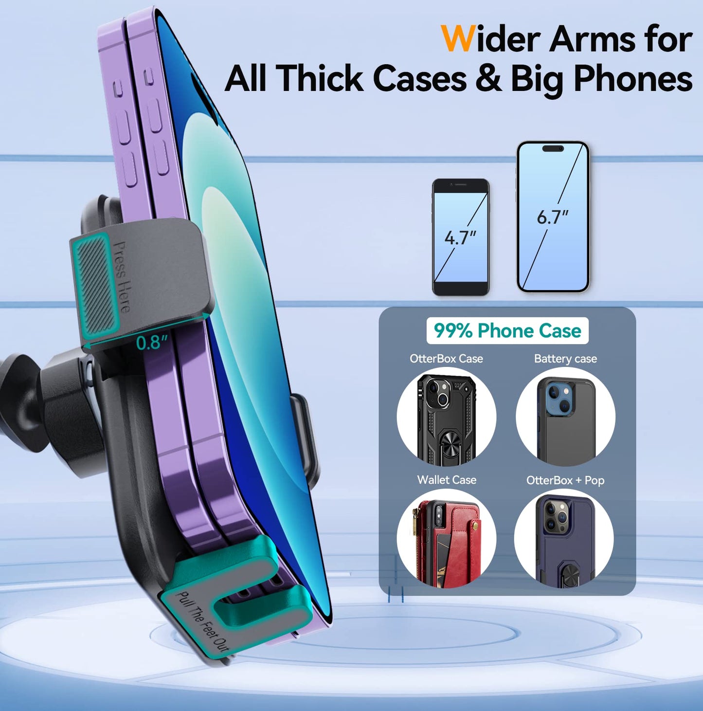 DOLYOFG Car Phone Holder Mount, [Military-Grade Suction & Super Sturdy Base] 3 in 1 Universal Phone Mount for Car Dashboard Windshield Air Vent Dash Pad Car Mount for iPhone Android Smartphone