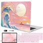 LCMOCICO for MacBook Pro 13 Inch Case 2022 M2 2020 2021 A2338 M1 A2251 A2289 with Touch Bar & Touch ID, Plastic Hard Case Keyboard Cover Screen Protector Webcam Cover Brush, Tropical Blue Flowers