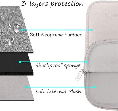 MOSISO Laptop Case 15 inch, 15 inch Laptop Sleeve Bag Compatible with MacBook Air 15 M4 A3241 M3 A3114 M2 A2941 2025 2024 2023, Dell XPS 15, Neoprene Computer Sleeve Bag with Small Case, Rock Gray