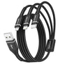 Multi Charging Cable 2Pack 6FT, 3 in 1 Charger Cable Braided Universal Phone Charging Cord with Lightning/Type C/Micro USB Ends, Multiple USB Cable for iPhone/Samsung/Google Cell Phones and More