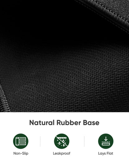 ALOANES Black Waterproof Desk Mat, Large Mouse Pad with Extended Mouse Mat, with Anti Slip Base, Stitched Edge, Grain Jacquard Surface, Perfect for Gamer, Office & Home, 3XL 15.74''x35.43''x0.12''