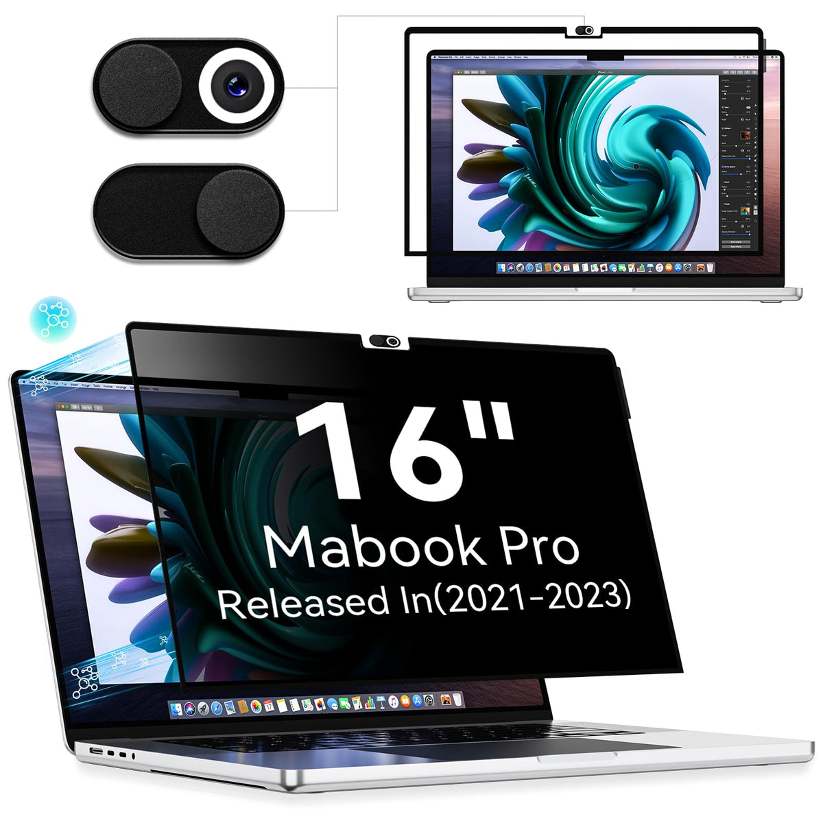 13.3 Inch Laptop Privacy Screen Compatible with Lenovo Hp Dell Acer Asus Thinkpad Envy Xps, 16:10 Aspect Removable Anti Glare Blue Light Filter Protector,13 in Computer Monitor Privacy Shield