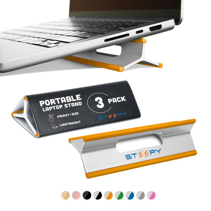 Steepy Portable Laptop Stand for Desk – Adjustable Height, & Portable Laptop Holder – Ergonomic Computer Stand for Cooling & Comfort – Slip-Proof, Sturdy Design – Universal Fit for 13-17 Inch Devices