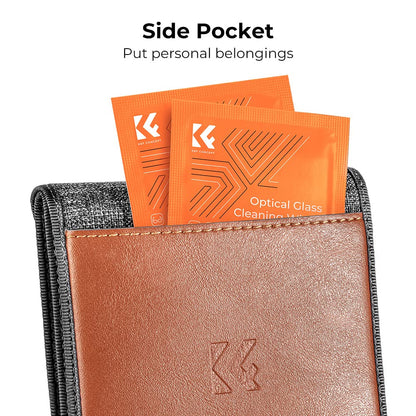 K&F CONCEPT Lens Filter Pouch, Lens Filter Case 3 Pocket Professional Photography Filter Holder Belt Bag Pouch Water-Resistant and Dustproof for Filter Up to 82mm