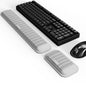 MEKASS Ergonomic Wrist Rest for Keyboard and Mouse, Soft Memory Foam Keyboard Wrist Rest Set with Non-Slip Silicone Base, Easy Typing, Pain Relief, Comfort for Office, Work, Gaming (White)