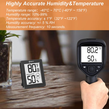 Indoor Thermometer 3Pcs with Battery Magnetic Stand Digital Humidity Gauge