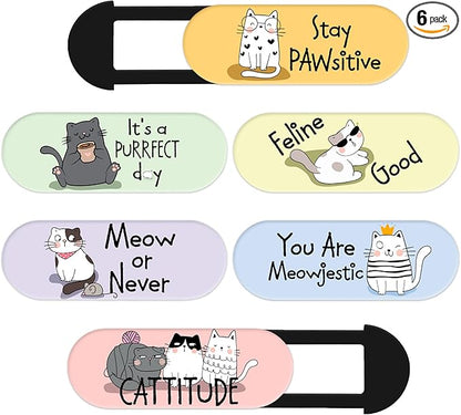 MESMOS Webcam Cover Slide, Cat Lovers Gifts for Women, Cat Lover Themed Thing, Mom Gifts for Women, Laptop Camera Cover Slide Cute (Large)