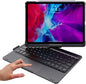Rotatable Keyboard Case for iPad Air 11 Inch (M3/M2)/ Air5/Air4/iPad Pro11 2022/2021/2020, Backlits Bluetooth Touchpad Keyboard Smart Cover with Pencil Holder, Black