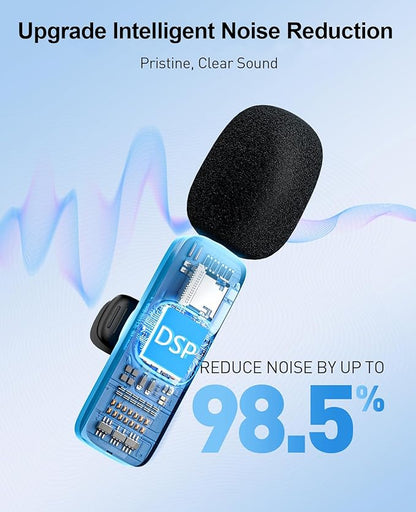 3-in-1 Mini Microphone for iPhone: Wireless Lavalier Microphones for iOS/Android/Camera - Noise Reduction Lapel Mic forLive Stream - HiDefSound for Video Mavericks