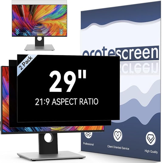 [2-Pack] 29 Inch Computer Privacy Screen Filter for 21:9 Widescreen Monitor, Removable Eye Protection Anti Glare Blue Light Filter Privacy Shield, Anti Spy Screen Protector Film 29 In