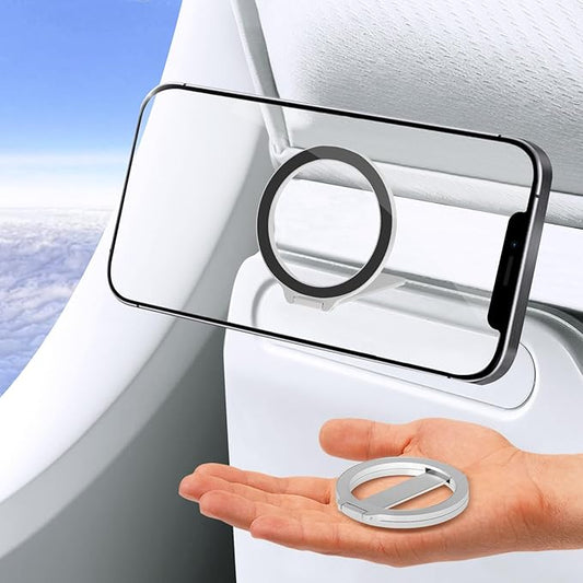 Mini Airplane Magnetic Phone Holder for MagSafe, Travel Mount, Silver