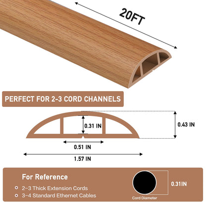 LSGCQ Floor Cord Cover Self Adhesive Cord Hider Floor Cable Management