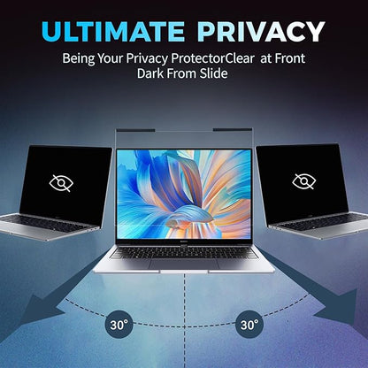 Magnetic Laptop Privacy Screen Filter 15.6 inch for 16:9 Widescreen Computer Monitor, Removable Anti Blue Light Privacy Shield, Anti-Glare Protector