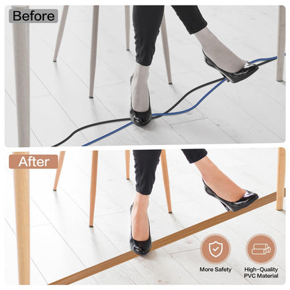 LSGCQ Floor Cord Cover Self Adhesive Cord Hider Floor Cable Management