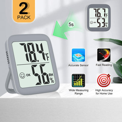 Antonki 2 Pack Room Thermometer Indoor Hygrometer