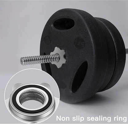 Lamoutor 2Pcs Anti-Slip Hex Nut Collar Screw for Barbell Dumbbell Weight Lifting