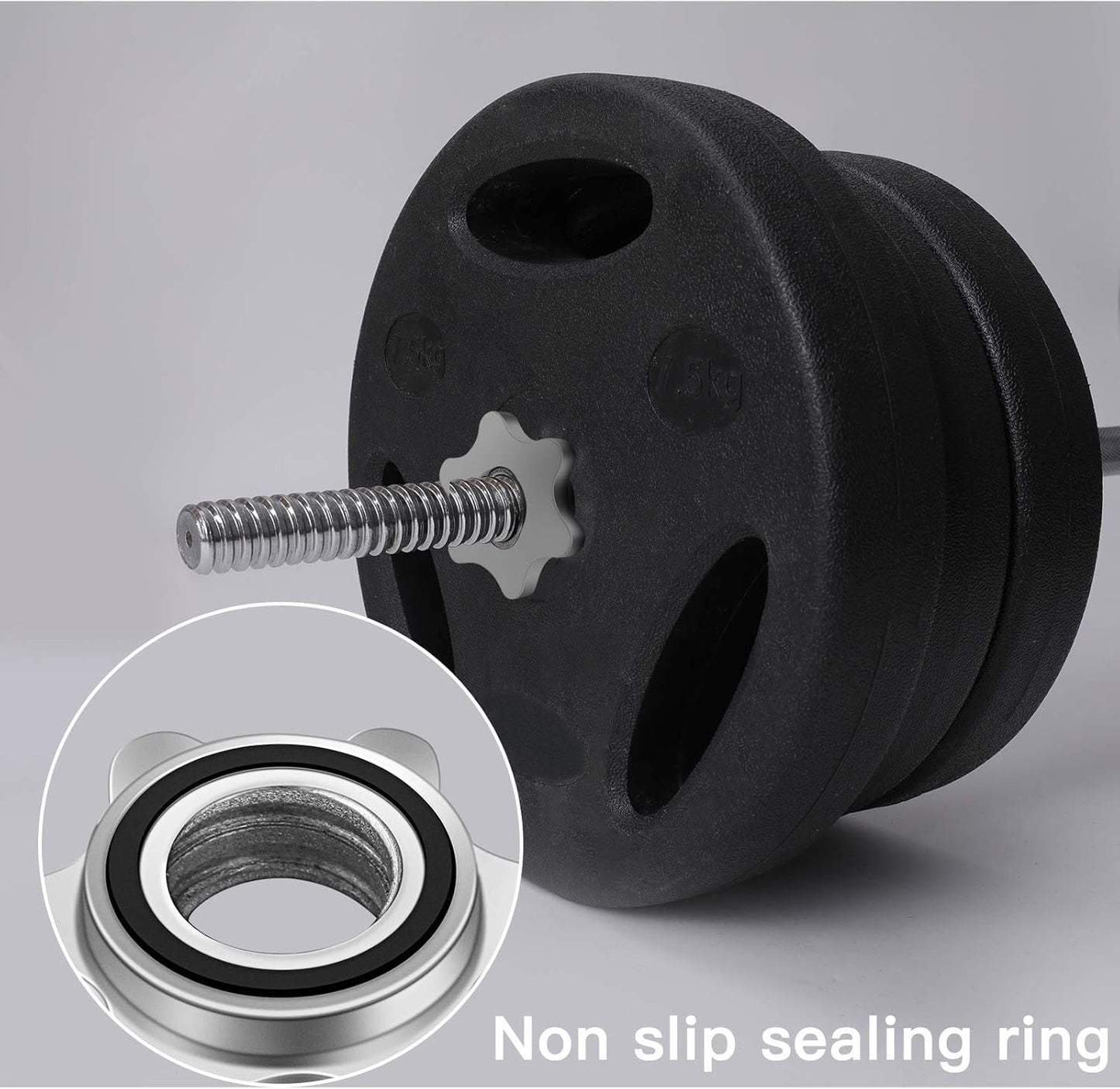 Lamoutor 2Pcs Anti-Slip Hex Nut Collar Screw for Barbell Dumbbell Weight Lifting 28mm