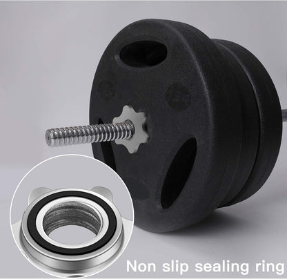 Lamoutor 2Pcs Anti-Slip Hex Nut Collar Screw for Barbell Dumbbell Weight Lifting 28mm