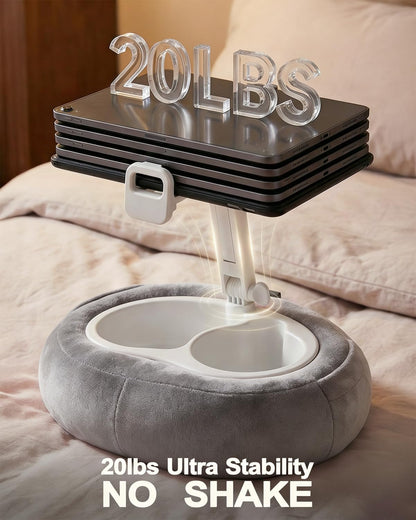 Miledi Tablet Pillow Stand for Bed with 360° Rotating Holder, Gray