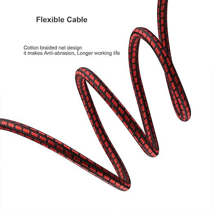 3.5mm Aux Cord, Audiophile Audio Auxiliary Cable 3.5 mm Male to Male Stereo Hi-Fi Sound Braided aux 1/8 Cable for Car Home Stereos Tablets Speakers (Straight 3.5mm, 6.5ft)