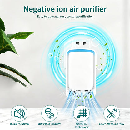 Air Ionizers 4 Pack, Negative Ion Filtration System, for Bedroom, Kitchen, Office, Portable Air Filter Odor, Smoke Dust, Pets, Eliminator, White