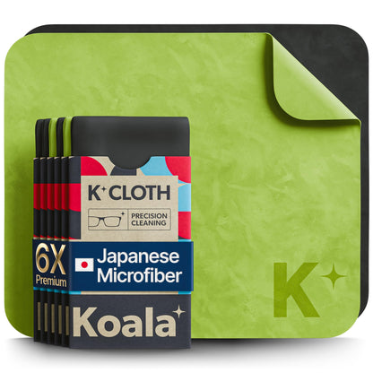 Koala Lens Cleaning Cloth | Japanese Microfiber | Black & Green (Pack of 6)