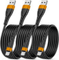 OIITH MFi Certified for iPhone Charger Cable 3 Pack 10 Ft, Extra Long for Lightning Charging Cord, Fast 2.4A for iPhone USB Cord Compatible with iPhone12/11/XS/Max/XR/X/8/8P/7P/6/iPad - Orange