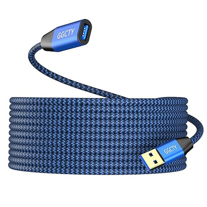 USB 3.0 Extension Cable 10ft,Type A Male to Female Extension Cord Durable Braided Material High Data Transfer Compatible with USB Keyboard,Mouse,Flash Drive, Hard Drive,Printer