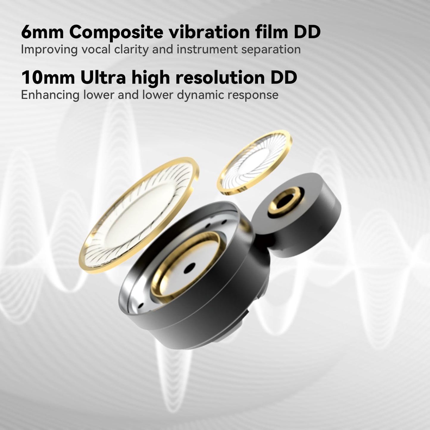 STA-K In Ear Monitor, EarAcoustic Audio HiFi Stereo Wired Earbuds, Hybrid Dual Drivers IEM Headphones, Crystal Clear Sound IEM Earphones with 2 Pin Cable for Musicians (With Microphone Usb, Silver)