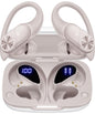 PocBuds Bluetooth Headphones Wireless Earbuds 80hrs Playtime Wireless Charging Case Digital Display Sports Ear Buds with Earhook Deep Bass IPX7 Waterproof Over-Ear Earphones for TV Phone Laptop Blue