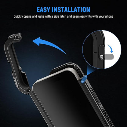 NEEWER 15 Pro Cage [2nd Gen], Video Rig Phone Stabilizer with Quick Release Side Handle, 67mm Filter Adapter, 17mm Lens Backplate, T Mount Lens Adapter Compatible with Moment, PA043+PA045B