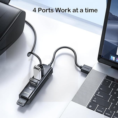 KAGO USB C Hub 4 Ports - Multiple USB 3.0 Hub with 5Ft Cable, USB-C Splitter Extender with USB Type-C Power Port, for Laptop,Desktop, Windows, Linux, PC(USB c)