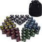 5 Sets New Black Polyhedral Dice with Satin-Lined Velvet Bag for Dungeons and Dragons DND RPG MTG D20 D12 D10 D8 D6 D4