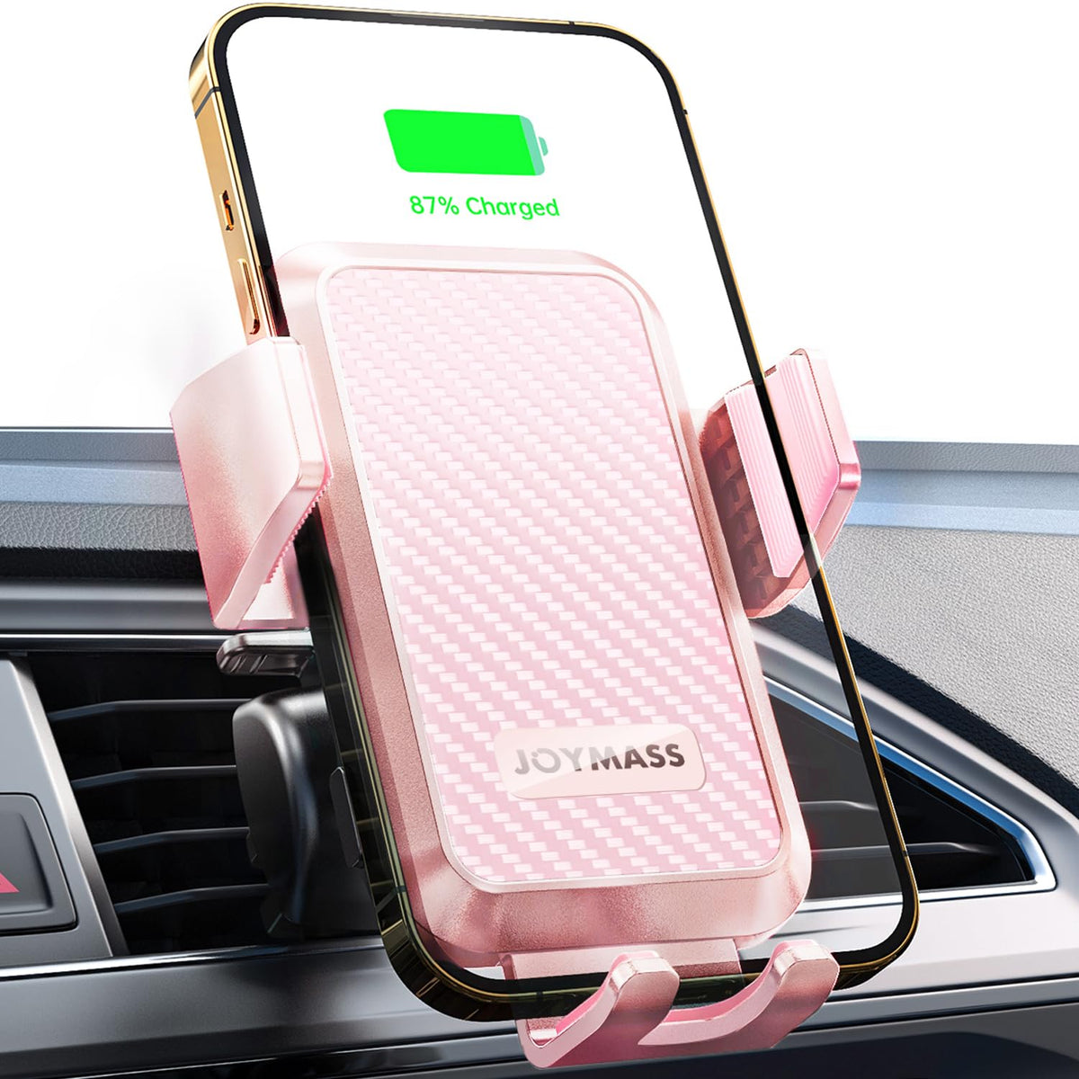 Wireless Car Charger, 15W Fast Charging Auto Clamping Car Charger Cell Phone Holder Mount Vent for iPhone 15 14 13 12 Mini Pro Max 11 XR XS X, Samsung Galaxy S23 Ultra S22 S21+ Note 20, etc