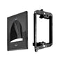 1 Pack Wall Plate Cable Pass Through with Bracket - In Wall Cable Management Kit - Recessed Cable Wall Plate Pair with Single Gang Low Voltage Mounting Bracket - Decorator Cover for Low Voltage Cables
