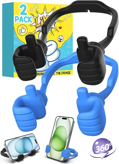 Back to School Supplies for Boys Girls Kids Cell Phone Stand - 2 Pack Thumbs Up Lazy Phone Holder for iPhone iPad mini Cellphone Stand for Desk Birthday Gifts for Teens Adults Women Men Wife Fun Gifts